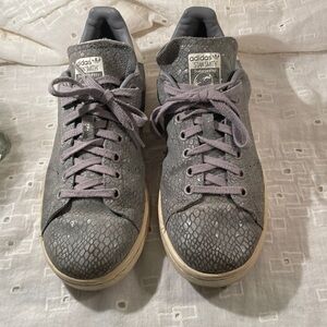 Adidas Stan Smith Gray Snake Skin Women's Lace Up Sneakers Sz 9